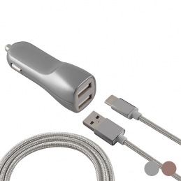 Car Charger KSIX USB Metallic