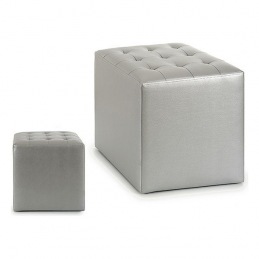 Pouf Gift Decor Cuir Argent...