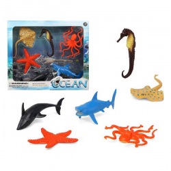 Set of 6 Wild Animals Ocean...