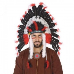 Indian Headdress White Black