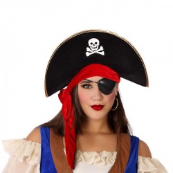 Chapeau Pirate Noir Rouge...