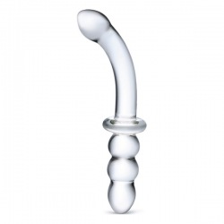 Dildo Ribbed G-Spot Glass Glas